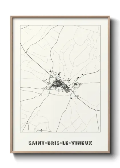 Une affiche de carte sur Saint-Bris-le-Vineux