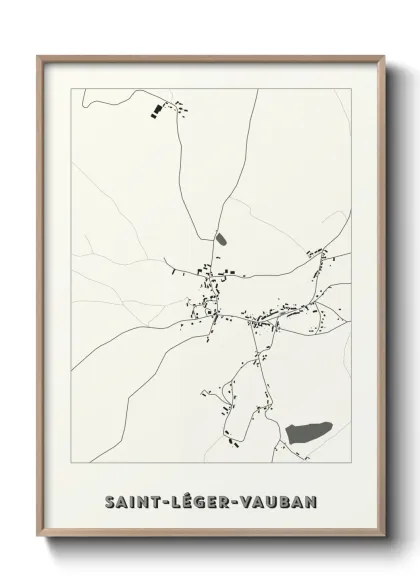 Une affiche de carte sur Saint-Léger-Vauban