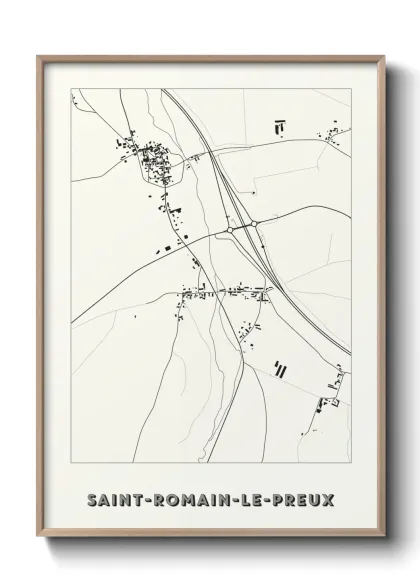 Une affiche de carte sur Saint-Romain-le-Preux