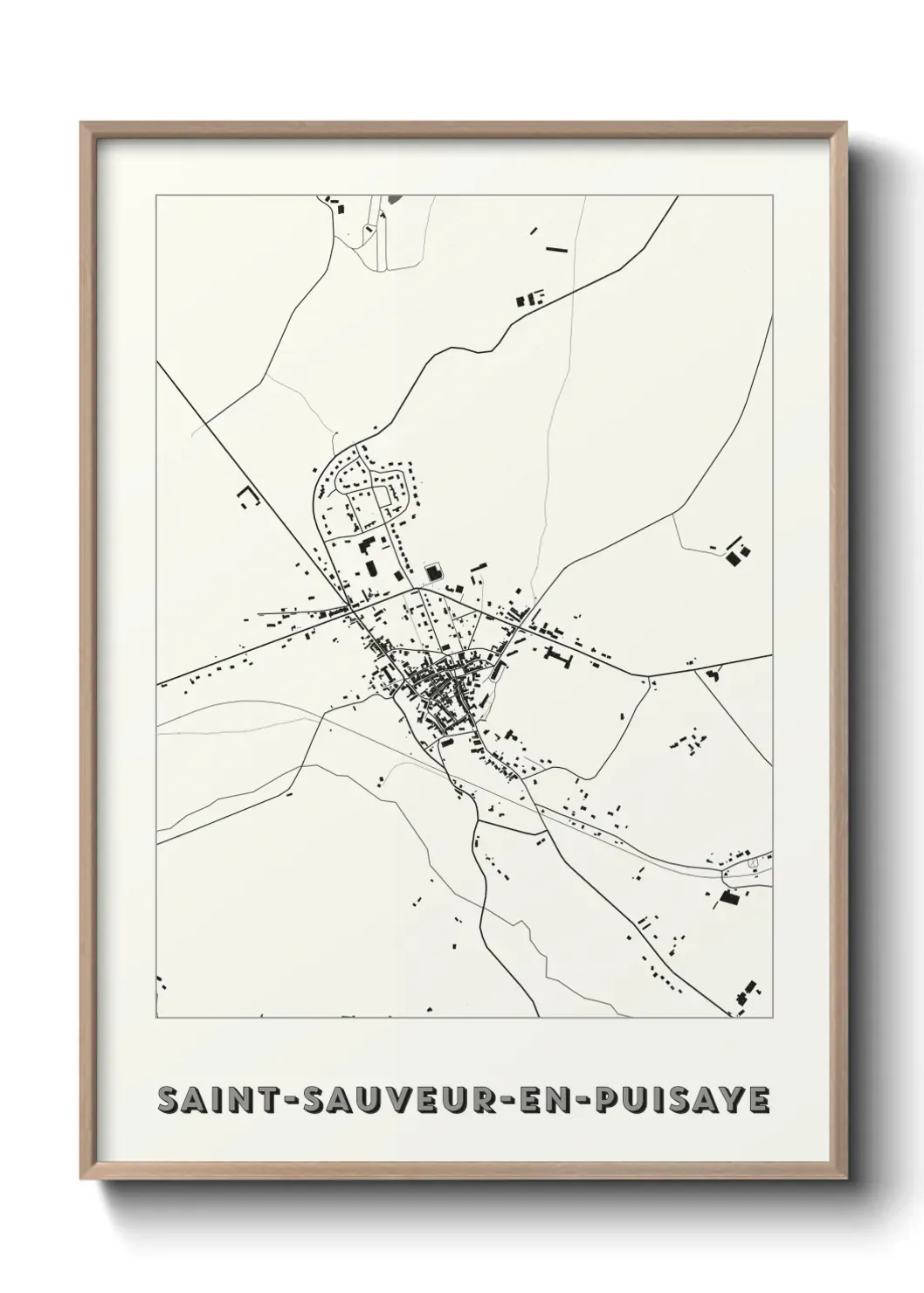 Un poster carte Saint-Sauveur-en-Puisaye