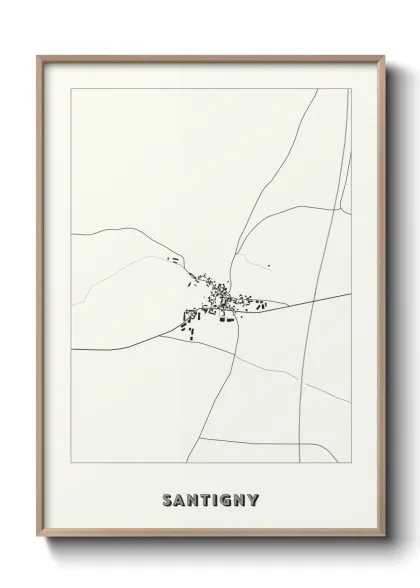 Une affiche de carte sur Santigny