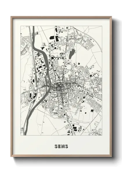 Une affiche de carte sur Sens