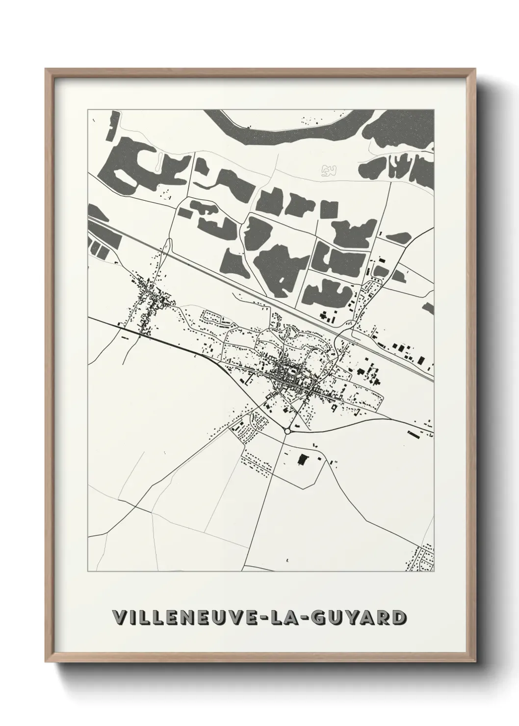 Un poster carte Villeneuve-la-Guyard