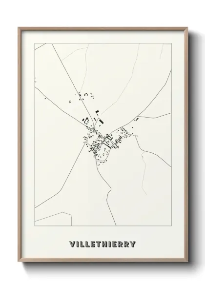 Une affiche de carte sur Villethierry
