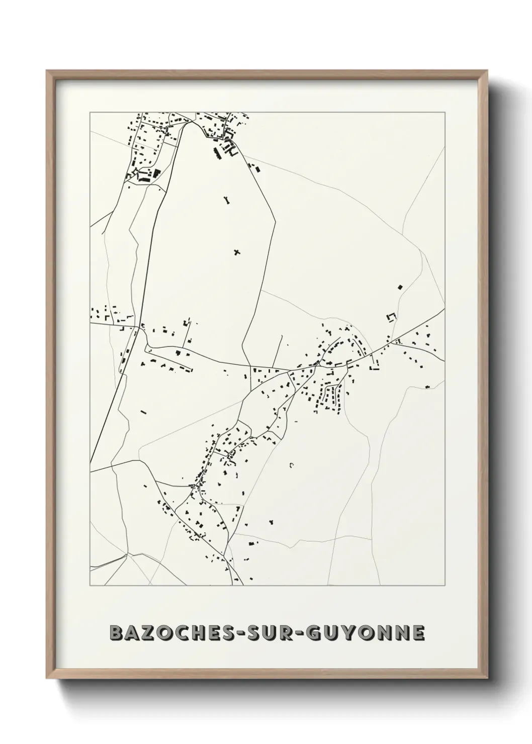 Un poster carte Bazoches-sur-Guyonne