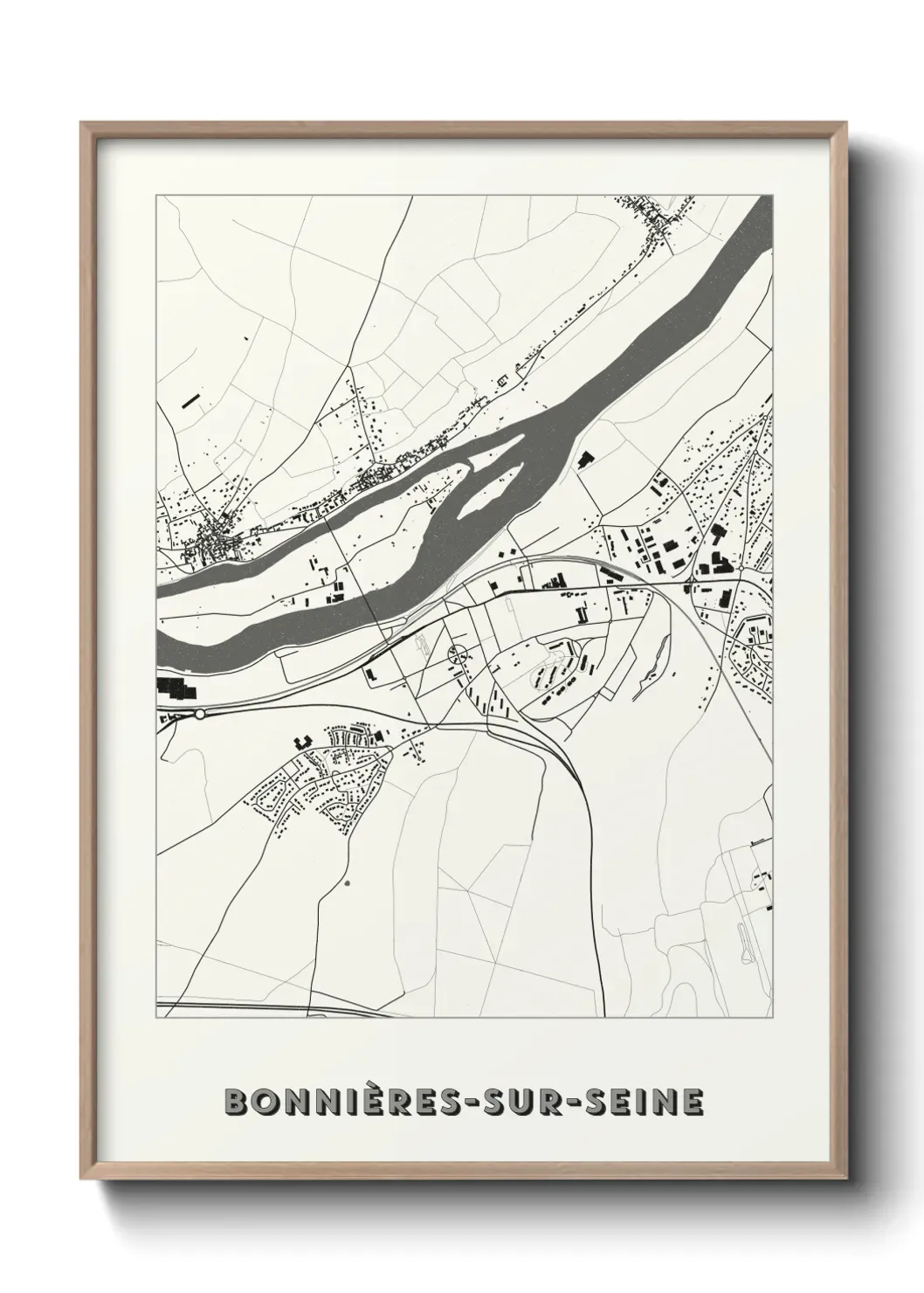 Un poster carte Bonnières-sur-Seine