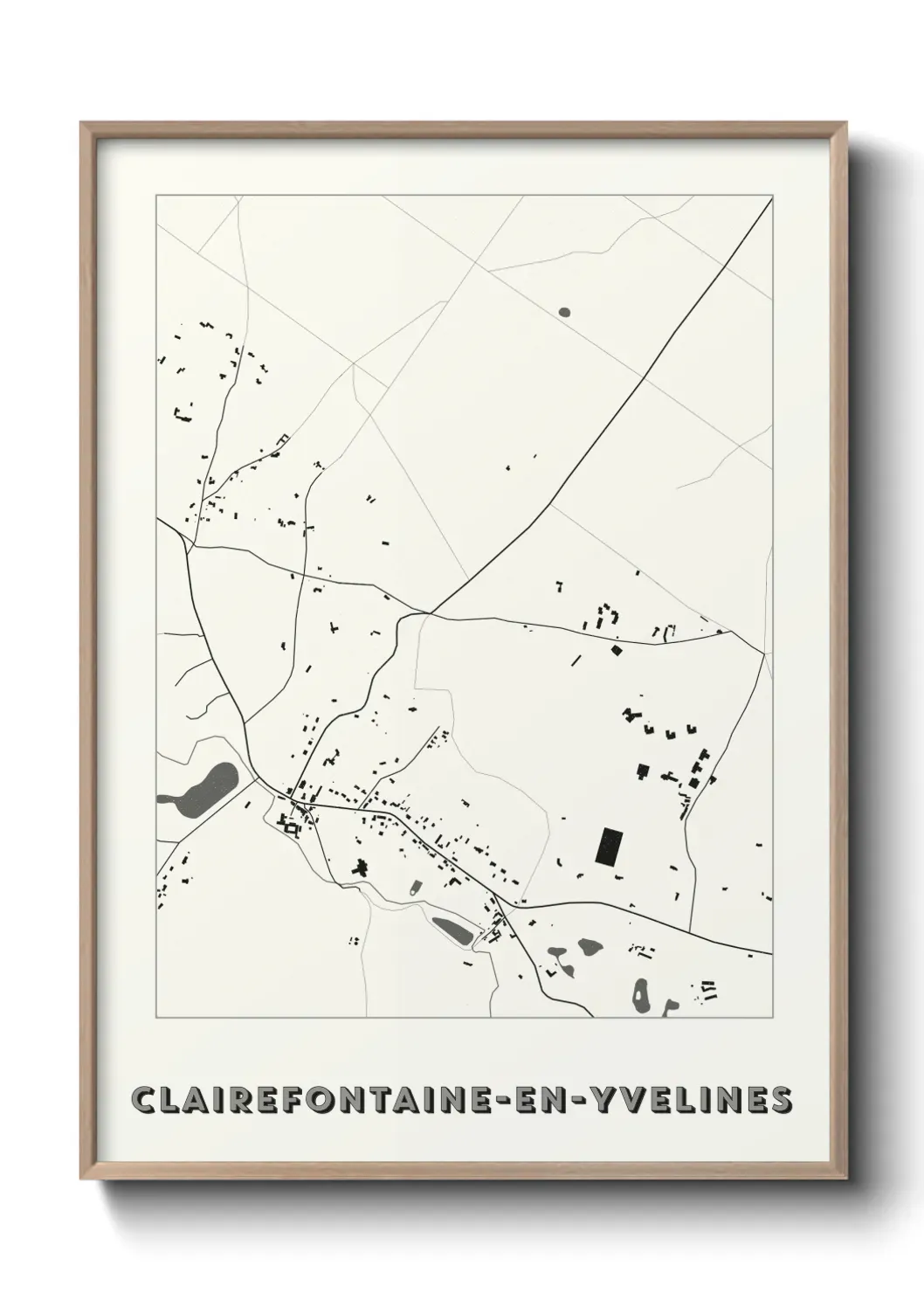 Un poster carte Clairefontaine-en-Yvelines