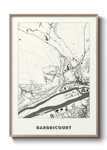 Une affiche de carte sur Hardricourt