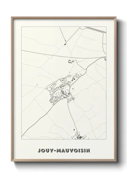 Une affiche de carte sur Jouy-Mauvoisin