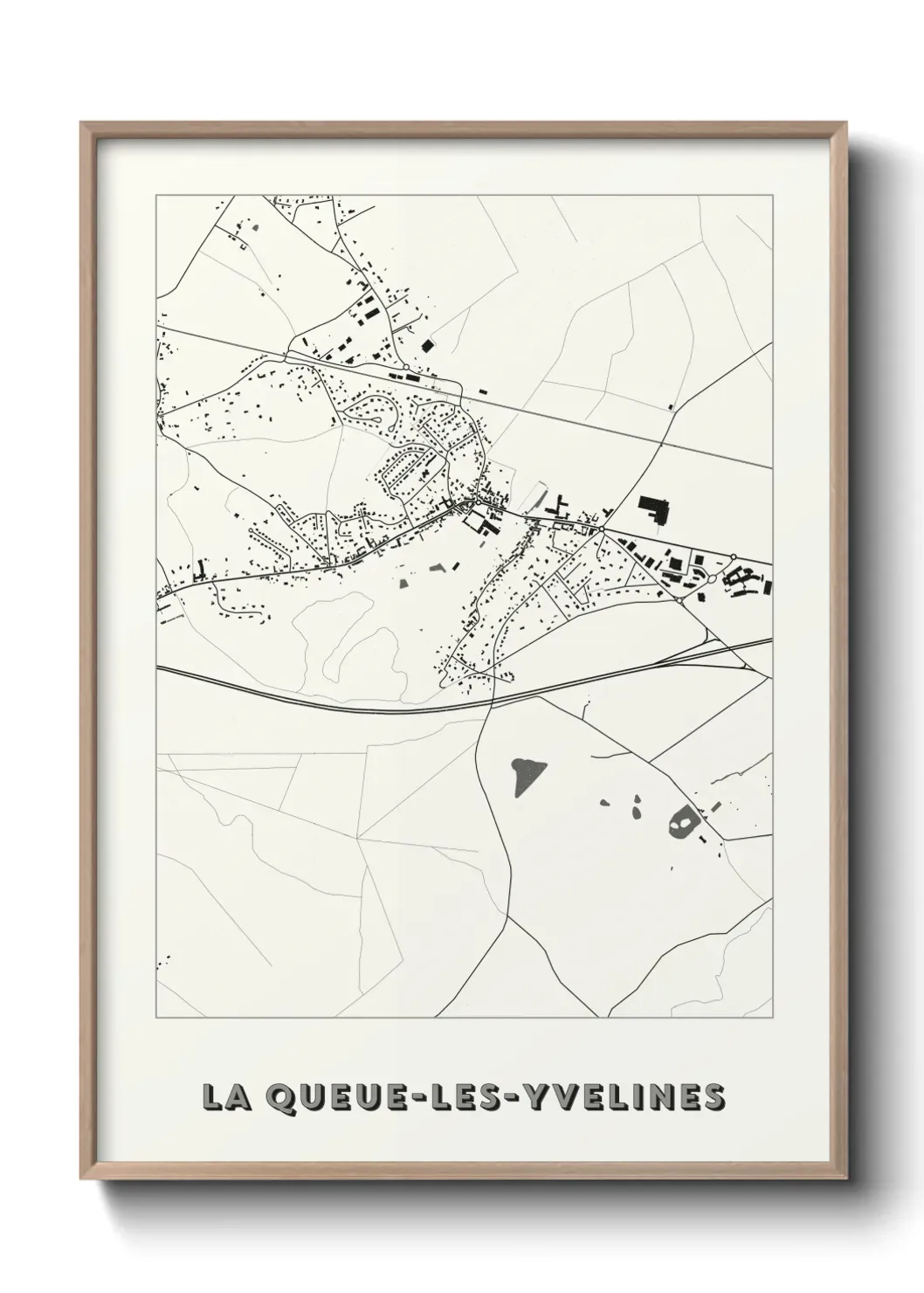 Un poster carte La Queue-les-Yvelines