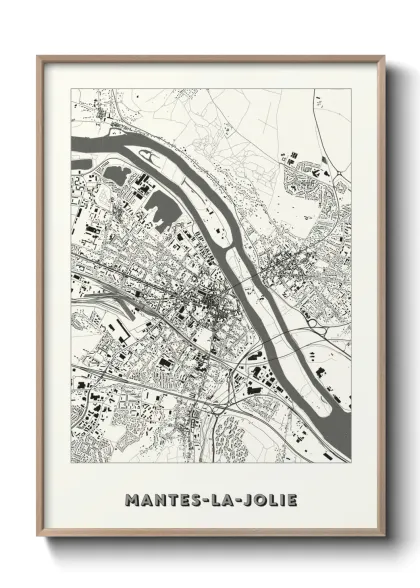 Une affiche de carte sur Mantes-la-Jolie