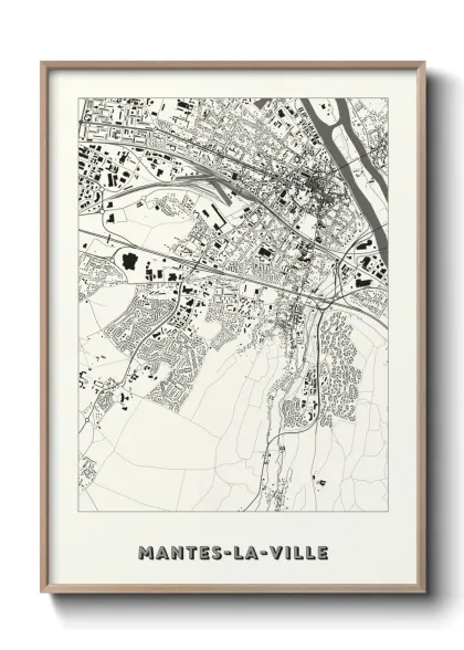 Une affiche de carte sur Mantes-la-Ville