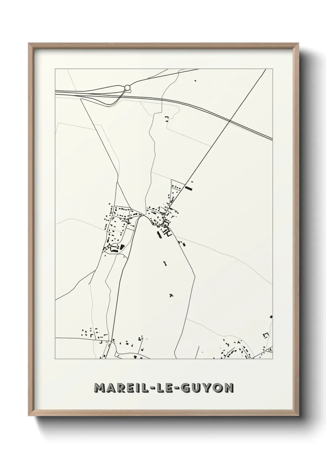 Un poster carte Mareil-le-Guyon