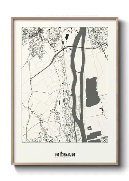 Une affiche de carte sur Médan