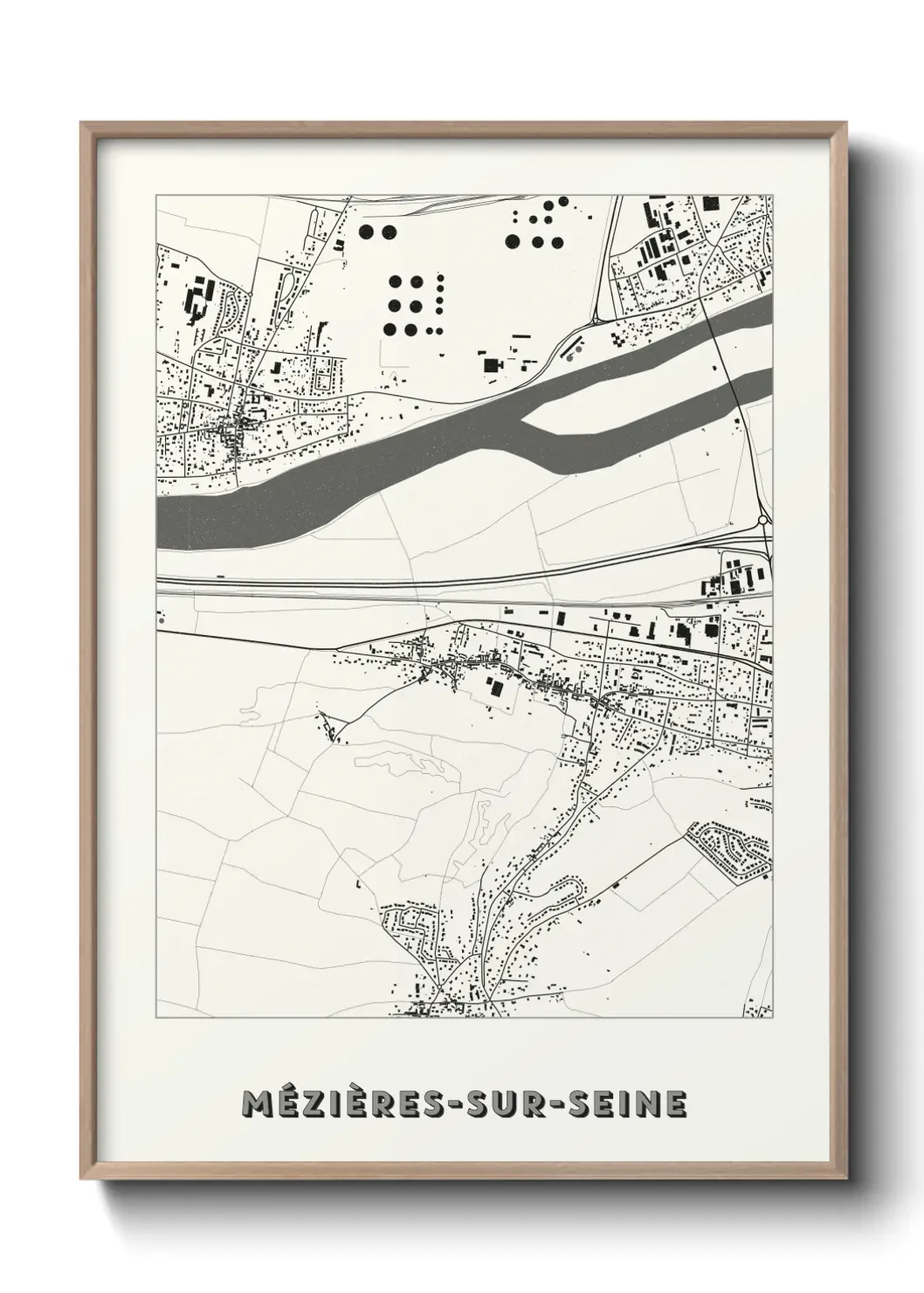 Un poster carte Mézières-sur-Seine