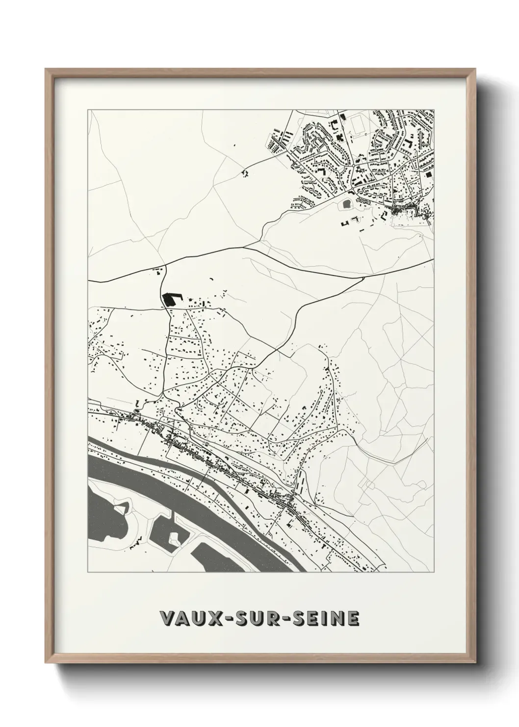 Un poster carte Vaux-sur-Seine