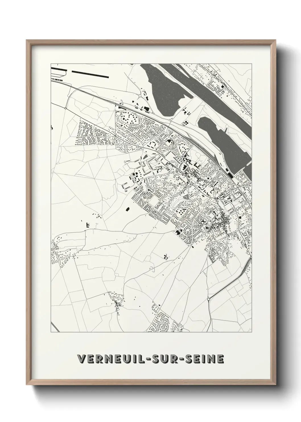 Un poster carte Verneuil-sur-Seine
